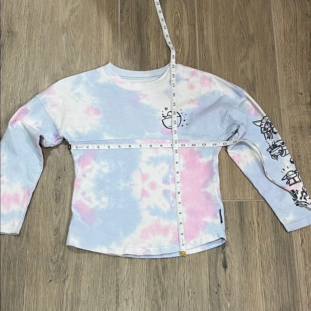 Star Wars Disney Grogu Spirit Jersey Pink Blue Tie-Dye Long Sleeve Tee Shirt